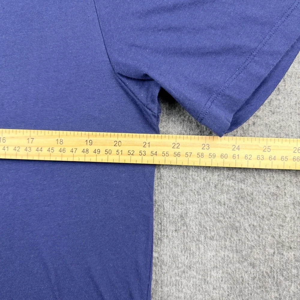 True Religion Men's L Large Buddha Guitar‎ Graphic Short Sleeve Tee Navy Blue
